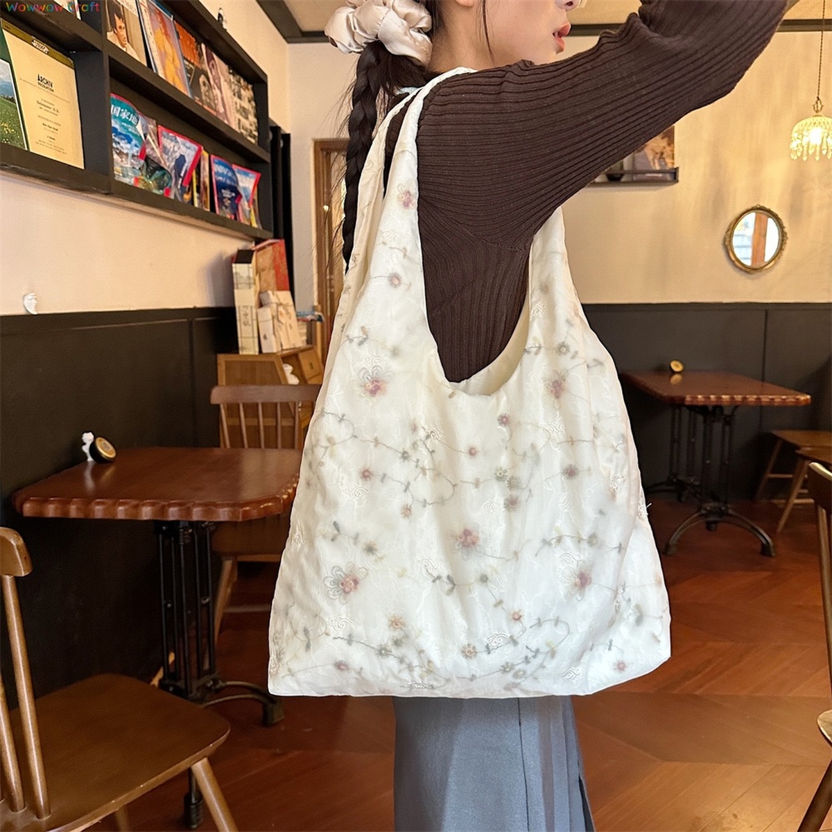 Shoulder Bags,Totes,ins style tulle embroidered shoulder bag - commuter travel handbag